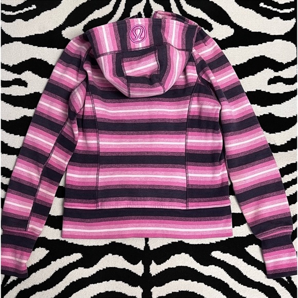 Lululemon Scuba Hoodie Stripes Pink Ombré Smoky Rose Vintage Rare Size 10 - Picture 9 of 12
